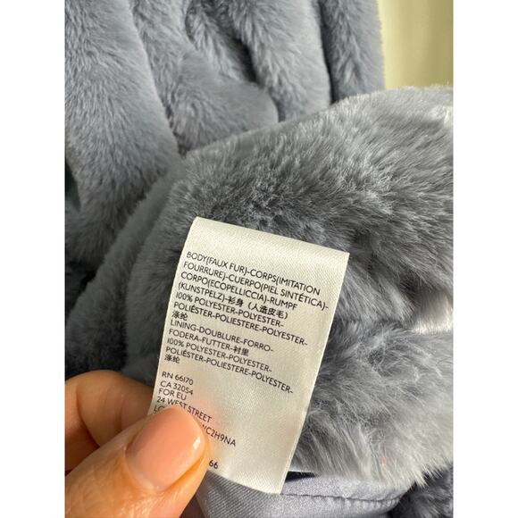 Free People Solid Kate Faux Fur Coat in the Sky in Gray/Blue, Size Large - Picture 7 of 8